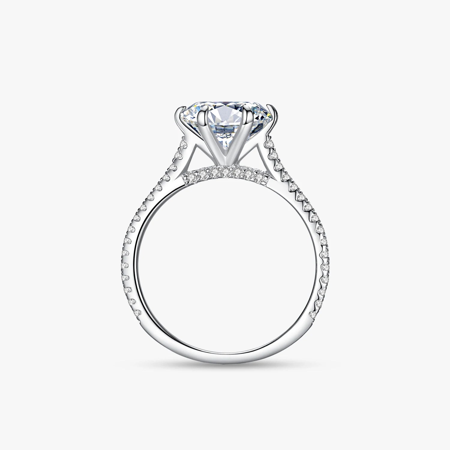 Ailmay 100% 925 Sterling Silver Round Ten Hearts Arrow CZ Ring Exquisite Luxury for Women Wedding Statement Band Fine Jewelry