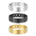 18k Gold Color Stainless Steel Bracelet Wristband Men Bracelet With Custom Name Bracelet for Father's Day Gifts