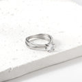 Fashion Jewelry Stainless Steel Ring  Silver Plated Engagement & Wedding Rings for Women & Man