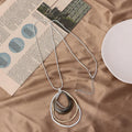 TongLing Necklace New Design Fashion High-quality Alloy Pendant Jewelry Women's Two-color Ring Long String Pendant Necklace