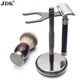Metal High End Gun Grey Color Shaving Brush Steel Shaving Brush and Razor Stand