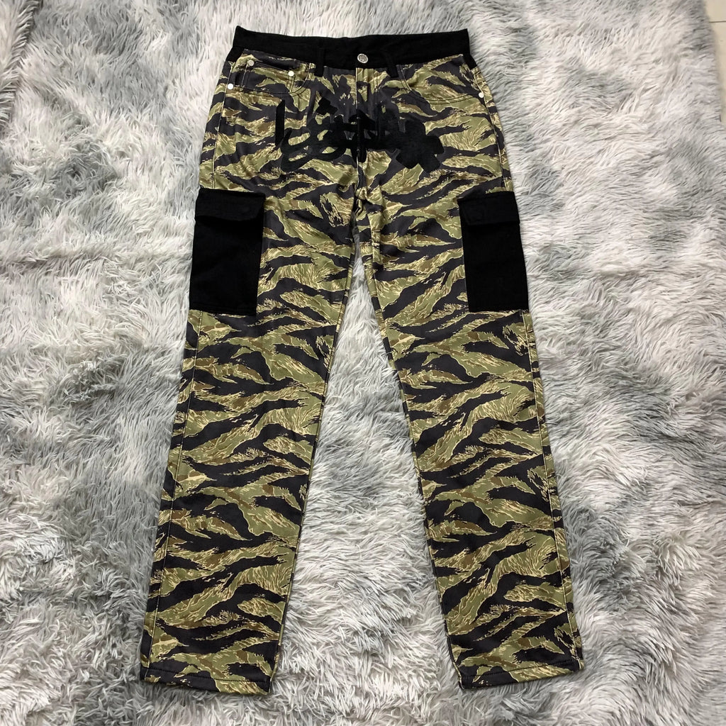 DENIMGUYS Mens Cargo Baggy Hip Hop Long Pants Trouser Streetwear Camo Cargo Pants for Men