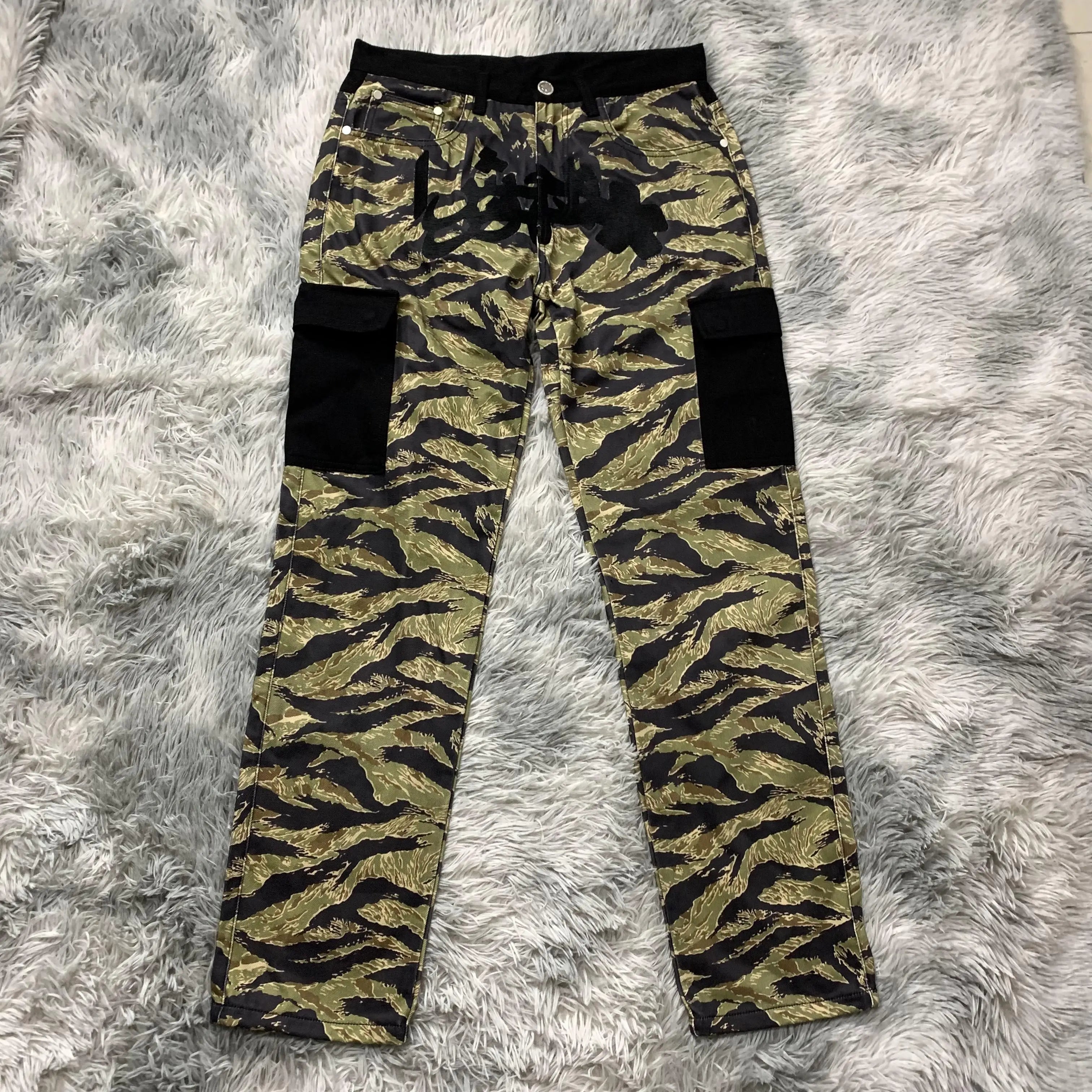 DENIMGUYS Mens Cargo Baggy Hip Hop Long Pants Trouser Streetwear Camo Cargo Pants for Men