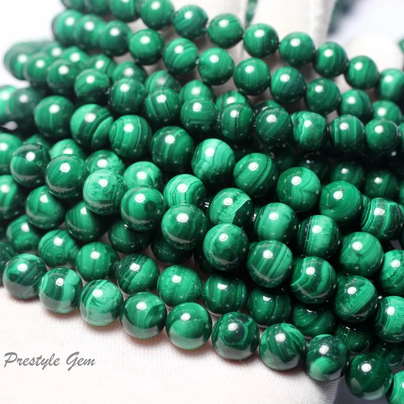 Wholesale Natural 4mm & 6mm & 8mm & 10 mm & 12 mm Malachite Smooth Round Beads for Jewelry DIY Making Gift