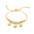 Newest Stainless Steel Jewelry 18K Gold Plated Butterfly Charms Bracelet for Lady Adjustable Size Wholesale Chains Bracelet