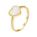 Fashion Jewelry 925 Sterling Silver Ring love Heart Shaped Shell Gold Plated Rings for Women Valentine's Day Present