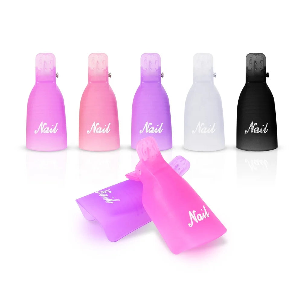 Plastic Nail Art Soak Off Hat Clip UV Gel Polish Remover Wrap Tool Nail Art Tips for Fingers Nail Accessories