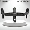 TOSEEK Factory Wholesale Carbon Fiber Integrated Road Bike Handlebar 28.6mm Stem Diameter Free Bike Computer Mount Bicycle Parts