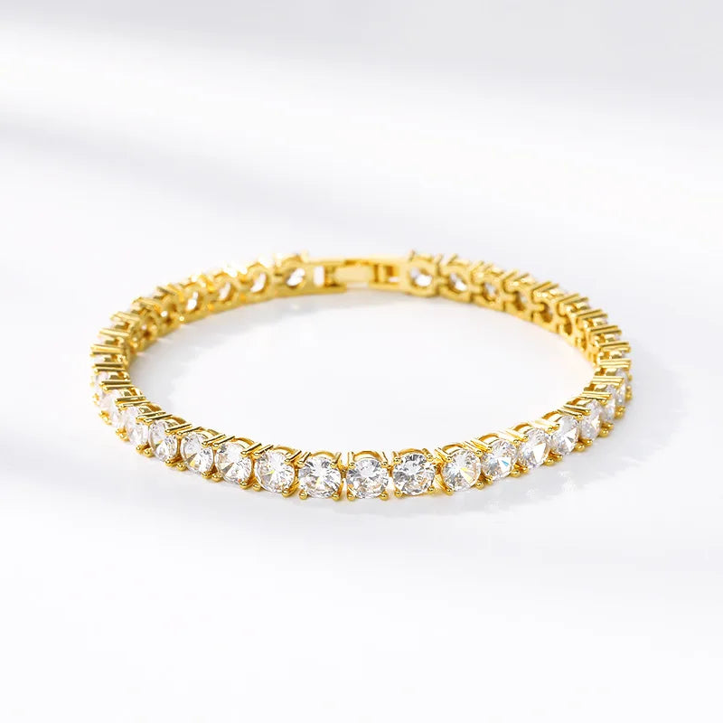 Lateefah OEM Gold Bangle Bracelet Diamond Tennis Bracelet Women Tennis Bracelet Cubic Zirconia