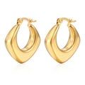 Women's Luxury Fashion Stainless Steel Hoop Earrings Wholesale Bulk Custom Hypoallergenic Waterproof Gold Plated for Weddings