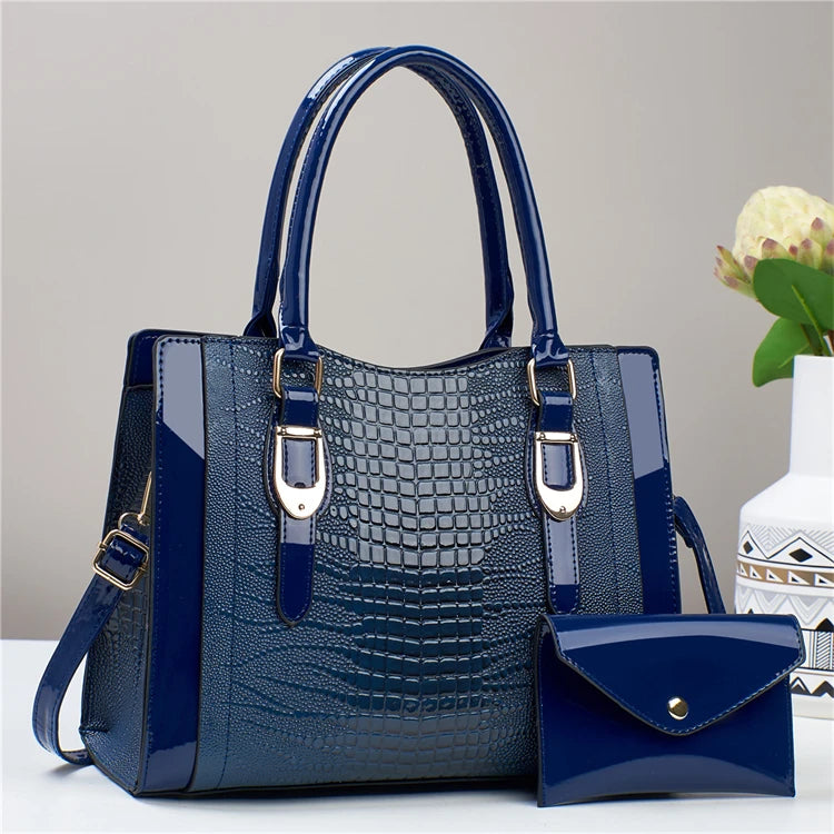 Pu Leather Trend Purses Blue Hand Bags 2025 Women Shoulder Handbag Luxury Ladies
