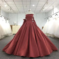 9583 Hot Sale Elegant Red Satin Vintage Sleeveless Women'S Evening Dress