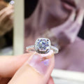Live Source Square Bag One Carat Diamond Ring Female Fashion Square Encircling Ring Full of Diamonds Four-Claw Zircon Open Ring