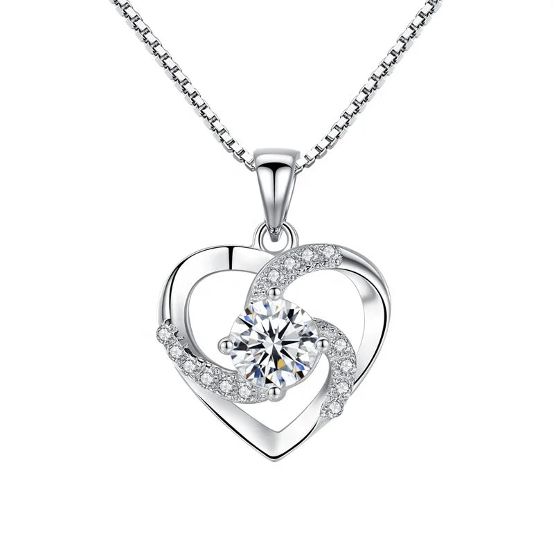 DC57 Crazy love Pendant for Necklace 925 Sterling Silver Heart Pendant Mother Gift Mother Necklaces Girlfriend Jewelry