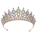 Bridal Tiara Baroque Crystal Water Drop Diamond Princess Tiara Wedding Dress Accessories