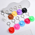 Cute 3D Plastic Cowgirl Hat Key Chain Bag Charms Promotional Souvenir Gifts Mini Western Cowboy Hat Keychain