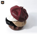 Mens and Womens Quality PU Leather Solid Color French Style Artist Tam Boinas Hat Beret