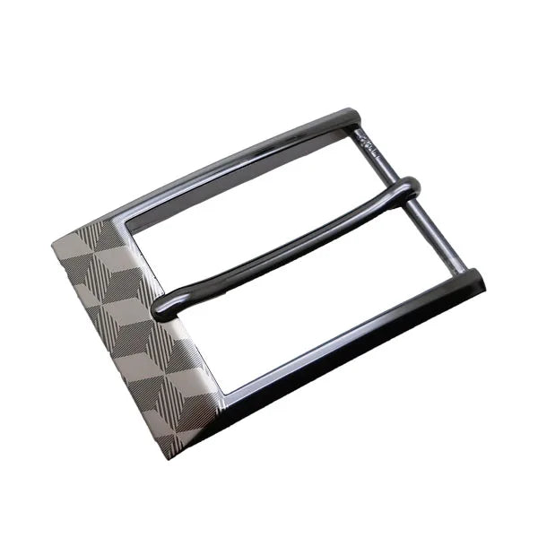 Men's 35mm Single Pin Belt Buckle-Geometric Pattern Zinc Alloy Hardware | Luxury Fashion Design | OEM Custom Logo