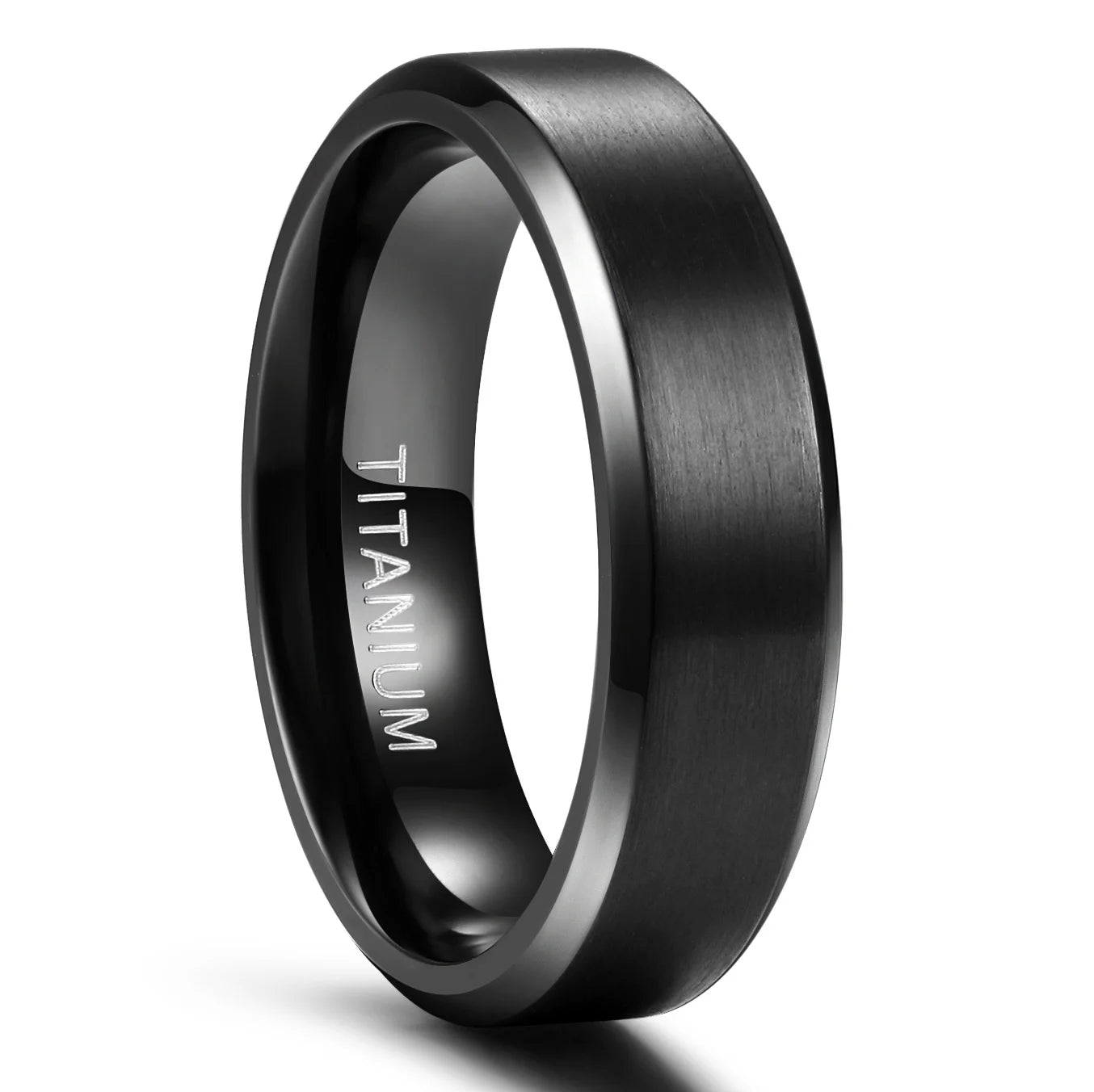 OAHLAN 6mm 8mm Titanium Ring Men Women Black Matte Wedding Engagement Band Brushed Unisex Couple Rings Fashion Jewelry Size 6-14