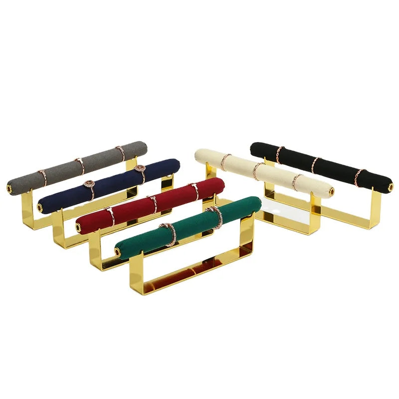New fashion rings photograph jewelry props metal microfiber ring jewelry display rack for showcase