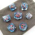Wholesale Creative Gaming Edge Dnd Engraved Logo Acrylic Plastic Polyhedral Embedded Eyeball Dice Set