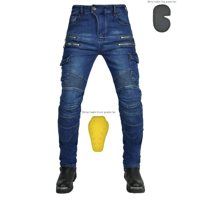 Vintage Men's Riding Jeans Fall-Resistant and Tear-Abrasion-Resistant Windproof Motorcycle Attire for Fall