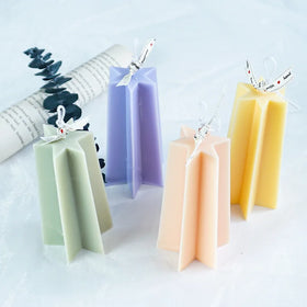 B-4028 4.7in DIY Six-pointed Star Tower Candle Mould Reusable 12cm Candle Mold Hex Star Durable Plastic Mould