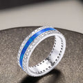 925 Sterling Silver Eternity Ring Cut Zircon Inlay Trendy Gemstone Wedding Engagement Anniversary Party