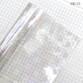 0.4mmTransparent Flashing Heart Flower Design Holographic PVC Film Vinyl Fabric for Making Decorating Window Cloth