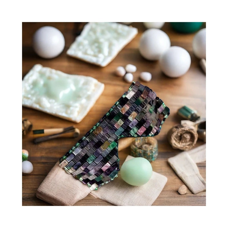 2026 Anti Aging Wrinkle OEM Firming xiuyan jade Gem Eye Mask Crystal Cooling Eye Fluorite Jade Mask