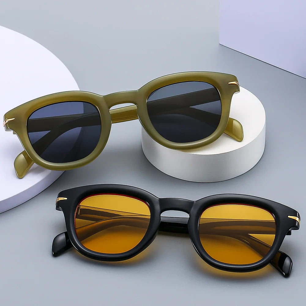 New Year High Fashion Unisex Vintage Style Sunglasses Factory Supply Shaped Sunglasses Custom Color Packaging Wholesale PC Frame