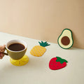 Ychon Cartoon Fun Creative Fruit Cup Mat Creative Pattern High Quality Coffee Placemat TPR Custom Shape Mat