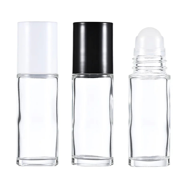 Free Sample 30ml Glass Dropper Body Massage Essential Oil Roll on Bottle with Screen Printing for Skin Care Serum