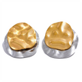 JINYOU 919 Double Color Stainless Steel Metal Geometric Round Stud Earrings Women Daily Jewelry Pendientes De Acero Inoxidable