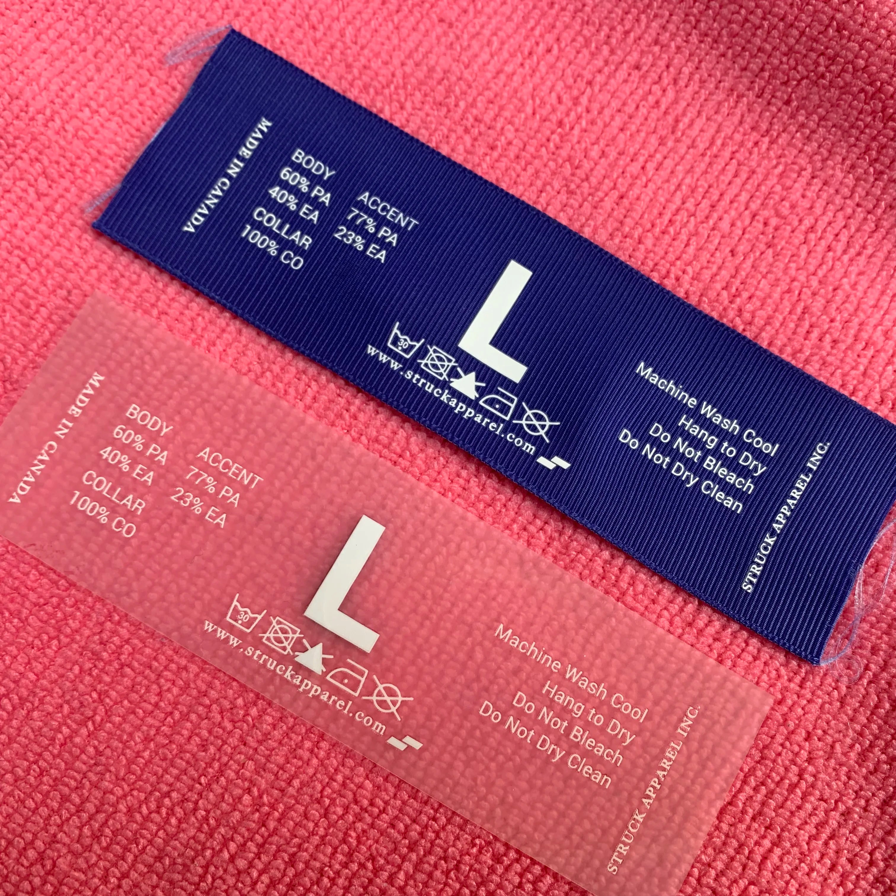 Washable PET Film Size Heat Transfer Labelthermal Transfer Size Label for Neck