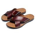 Men's Stylish Casual Cross-Strap Beach Slippers for Summer Holidays Anti-Slippery Flat Sandals Indoor Bath slippers