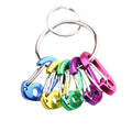 7PCS Keychain Keyring Clips Mini Carabiner - 1 Inch Small Micro Tiny Small Fixed Eye Hole Paracord Aluminum Hooks for Home