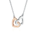Collar De Corazon Tiny Gold Heart Necklace Heart Interlocking Double-heart Clavicle Necklace