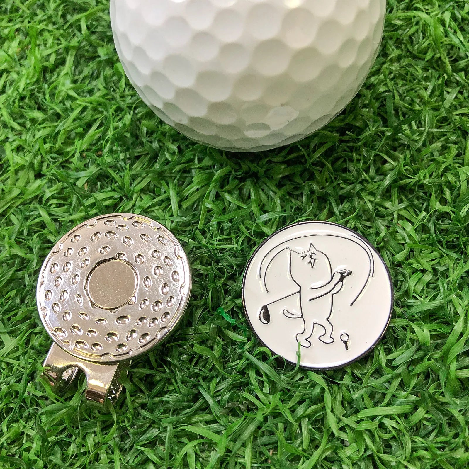 New Design Golf Hat Clip Silver Golf Ball Metal Position Mark 25mm Golf Clip Mark