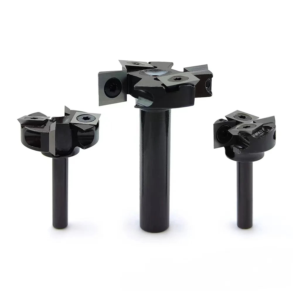 8mm Shank Spoilboard Surfacing Flycutter 2+2 Flute Carbide Core Drill Bits 3-Piece Set for Furniture Application OEM Customized