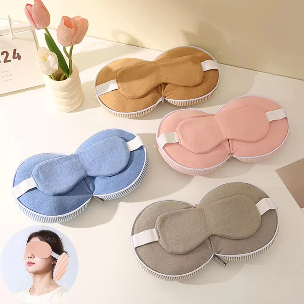 Home Pillow Travel 2-in-1 Neck Pillow Eye Mask Zipper Neck Pain Relief Pillow Flight Road Travel Head Support