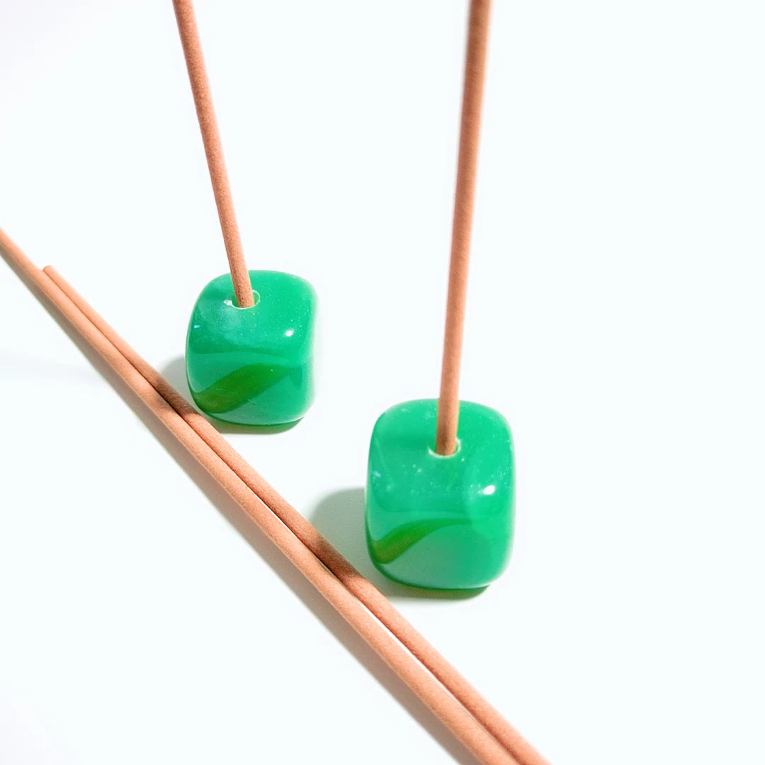 HUIYING china wholesale crystal Green aventurine Incense Holder handmade gift