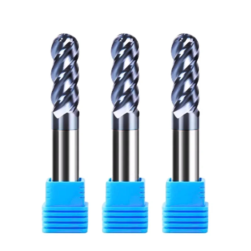 CHAJANE Customizable Tungsten Cobalt Alloy Tin 4-Flute Ball Nose End Mill CNC Finishing Tool for Metal Cutting R0.5-R8 OEM