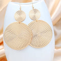 Punk Exaggerated Gold Plated Drop Earrings for Women Fashion Big Round Circle Dangle Statement Earrings