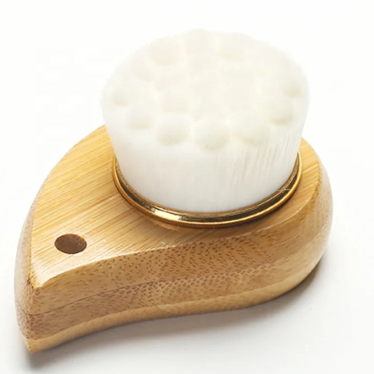 Hot Selling Wooden Dry Skin Deep Cleansing Facial Brush Natural Bamboo Waterdrop Shape Face Wash Brush