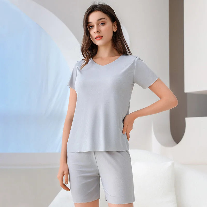 Wholesale Cheap Nightgowns Two Piece Loungewear Set Pjs Ladies Pyjama Pijama Calidad Women's Pajamas 2 in 1 Sleepwear Nighties