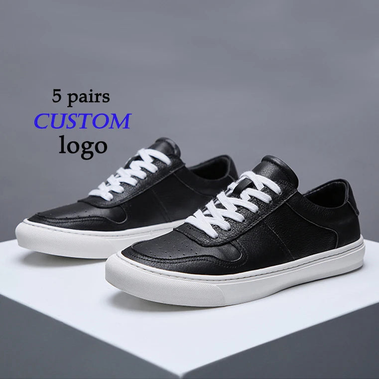 Trendy Shoes with logo Low Moq  Men Anti-slip Casual Sneakers Small White Shoes Leisure Trendy Sneaker