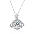 SMT1008 Planet Pendant Diamond Necklace for Women Sliver Color Moissanite Sparkling S925 Sterling Silver Jewelry Gifts Wholesale