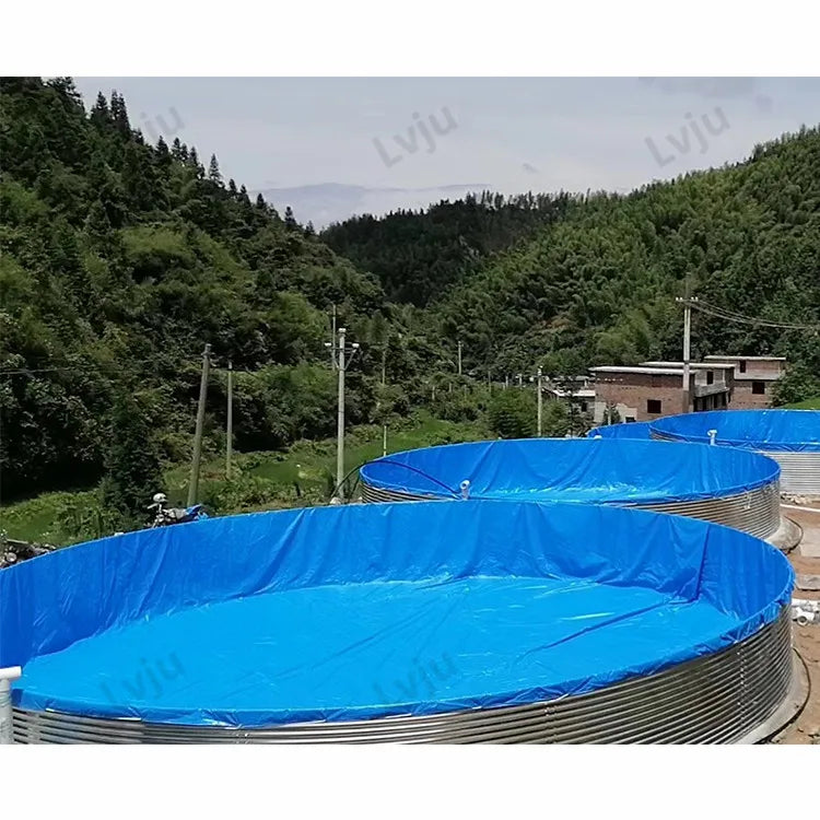 Lvju 58000 Liter Diameter 10m X Height 1.15m Bio Ras Aquaculture Tank Fish Farming Shrimp Aquaculture System Breeding Tank