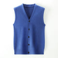 Men's V-Neck Winter Wool Waistcoat New Arrival Anti-Pilling Bottom Sleeveless Sweater Knitting Cardigan Vest Front Logo